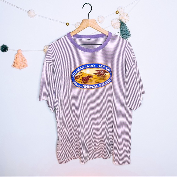 VINTAGE y2k Disney Kilimanjaro striped tee - Picture 2 of 13